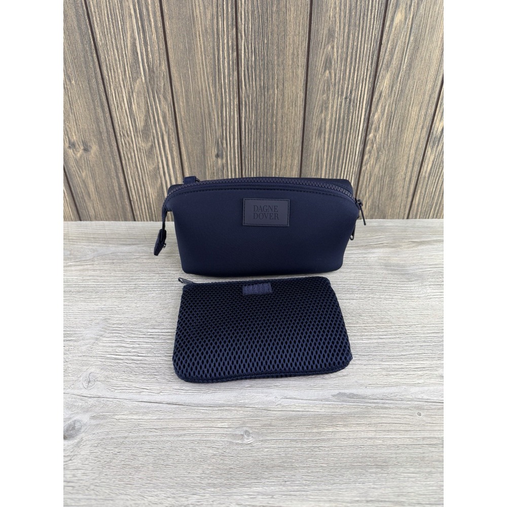 Dagne Dover Small Hunter Neoprene Toiletry Bag Storm Navy Blue Travel Pouch